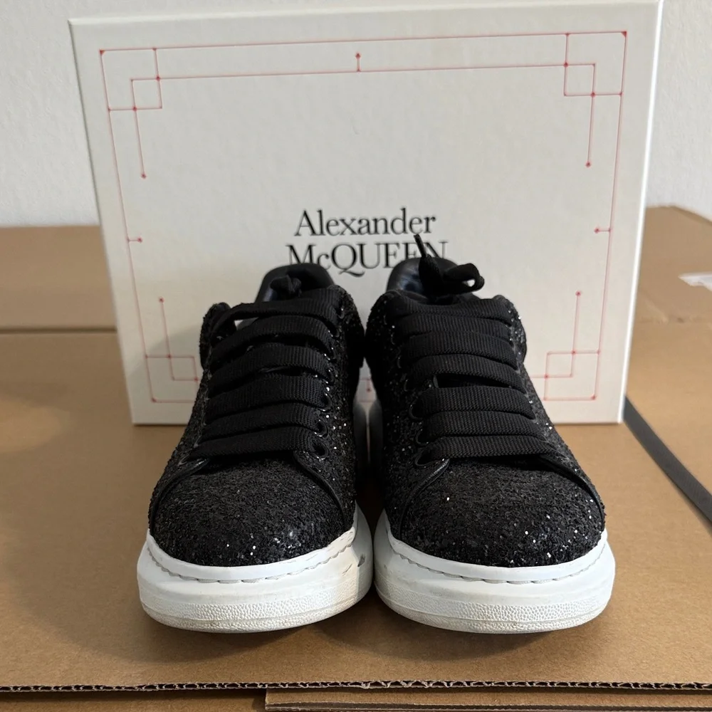 Alexander McQueen Black Sparkle Sneakers